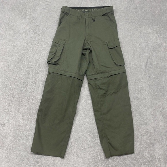 Boy Scouts of America Bottoms Boy Scouts Pants Boys Green Zip Off